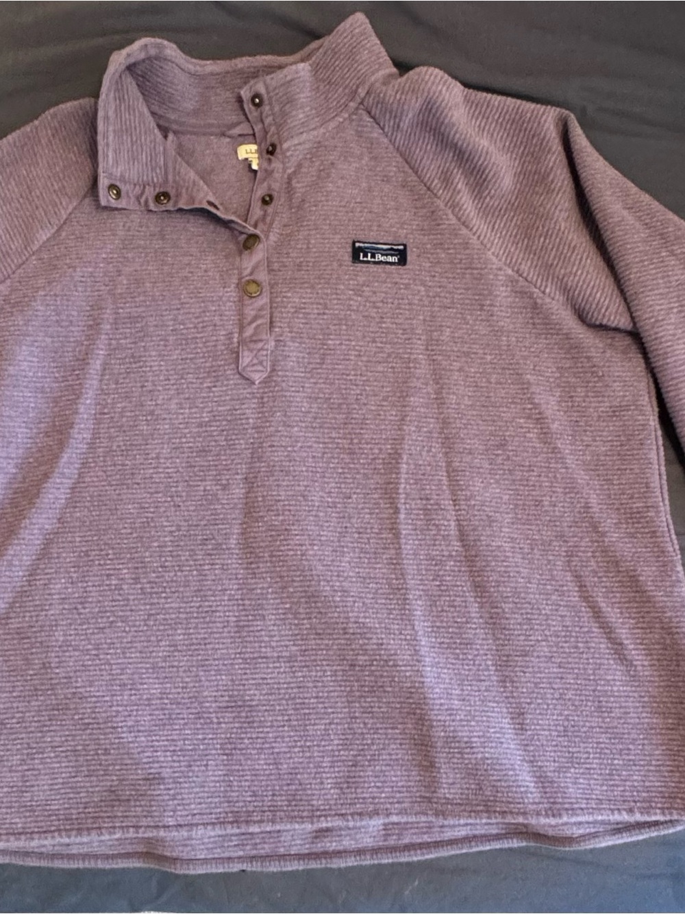 L.L. Bean 2x Women’s Plus Lakewashed Purple Quarter Snap sweatshirt READ